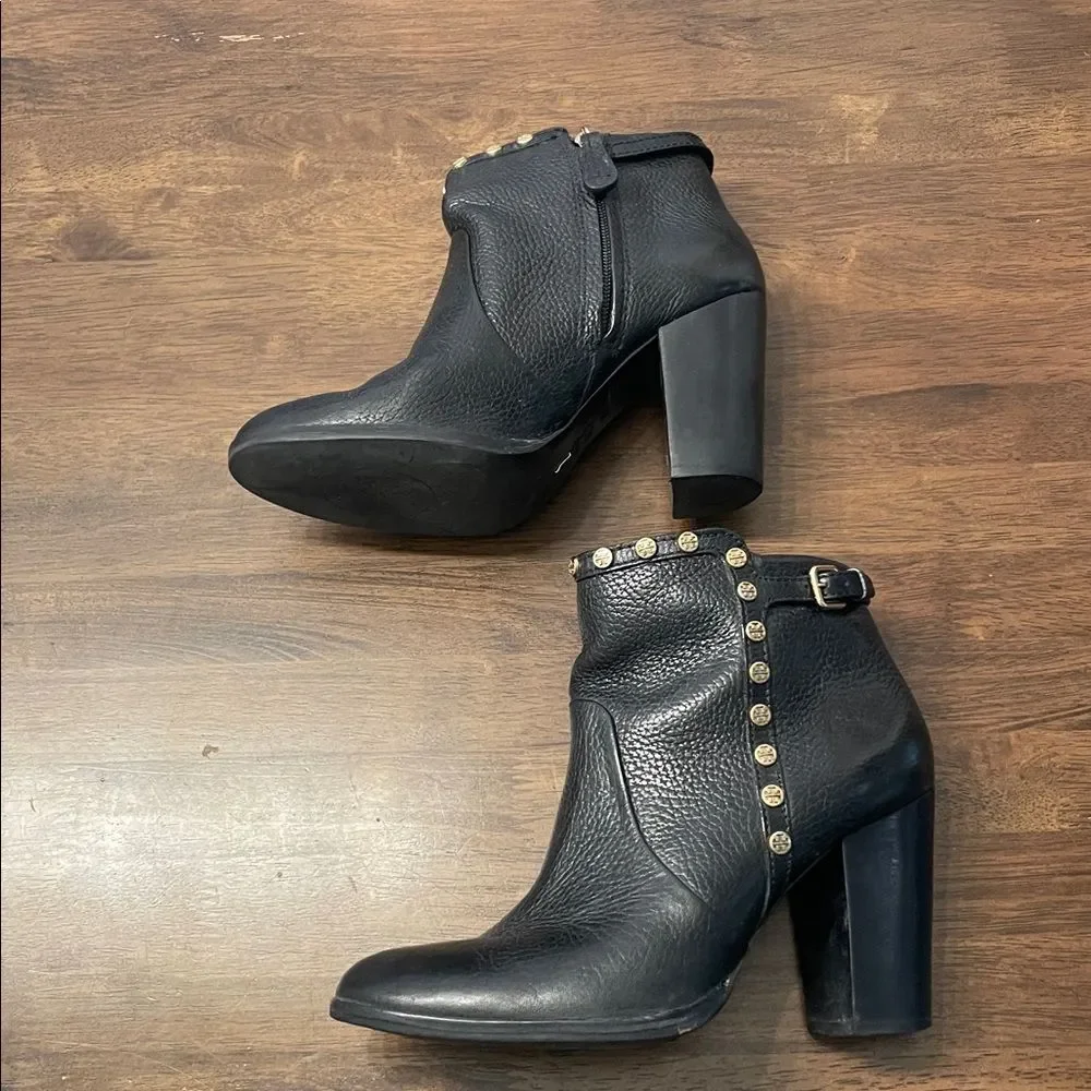 Tory Burch Black Mae Heeled Booties Size 7